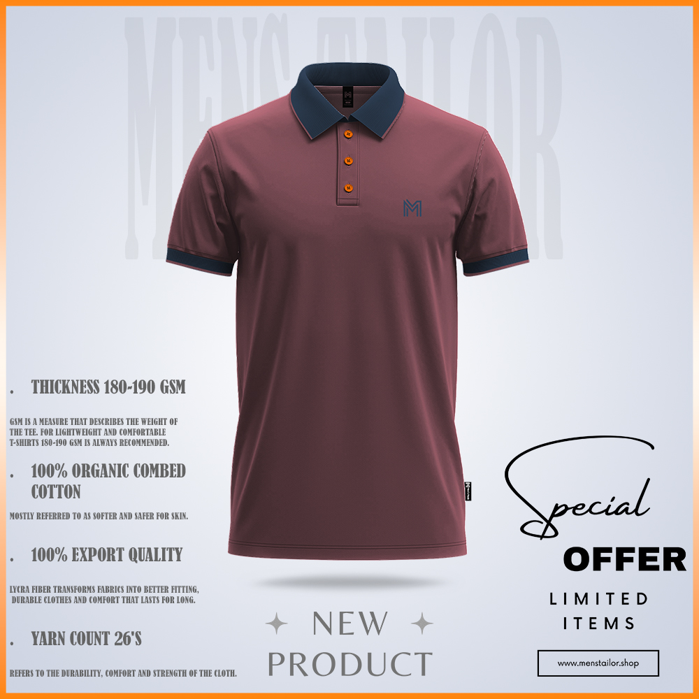 Premium Single Jersey Polo Shirt ps maroon